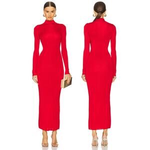 L'Academie Syndi Maxi Knit Dress Turtleneck Party Formal Elegant Evening Prom S
